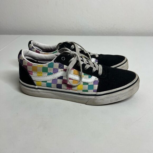 VANS 500714 Old Skool Rainbow Checkered Low Top Skate Shoes Women's 6.5 - Picture 1 of 11